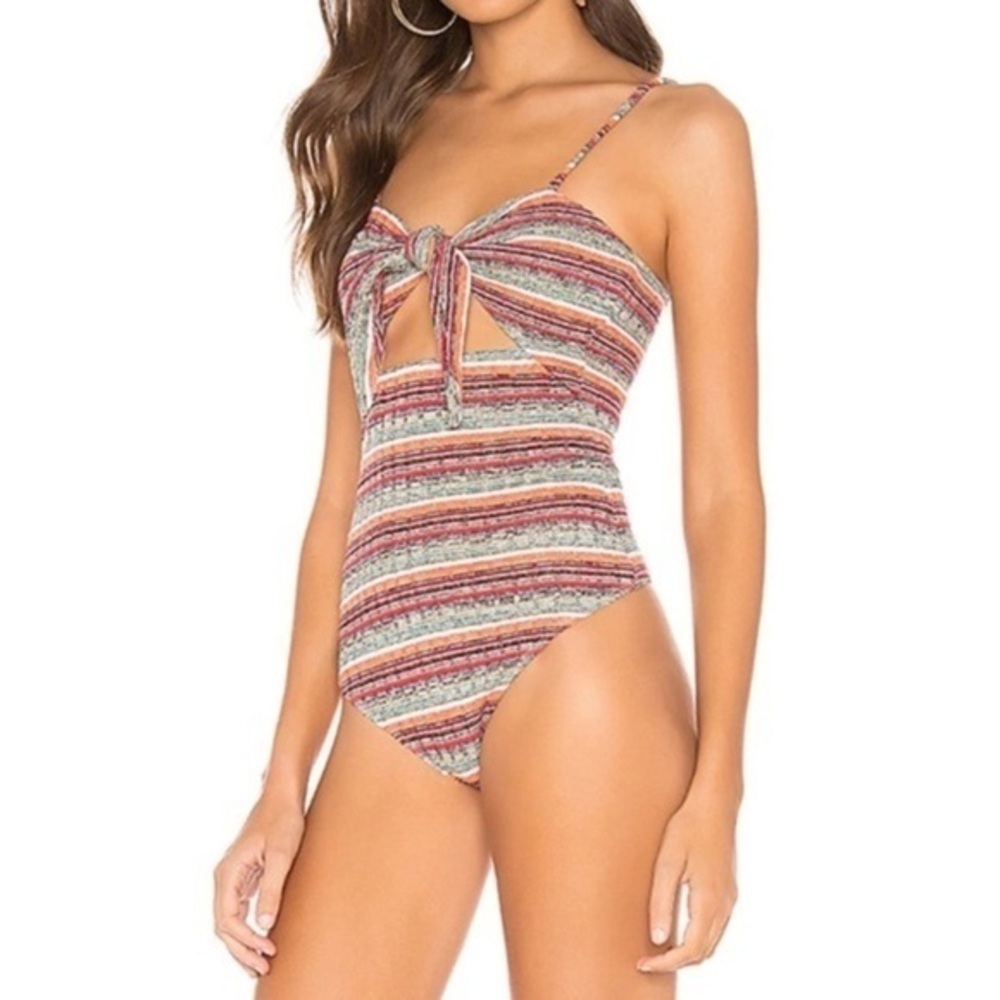 NWOT PRIVACY PLEASE Emery Bodysuit in Rainbow Metallic Multi Size Small